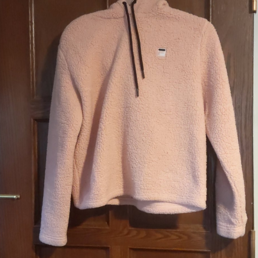 Fila Pink Fluffy Sherpa Hoodie